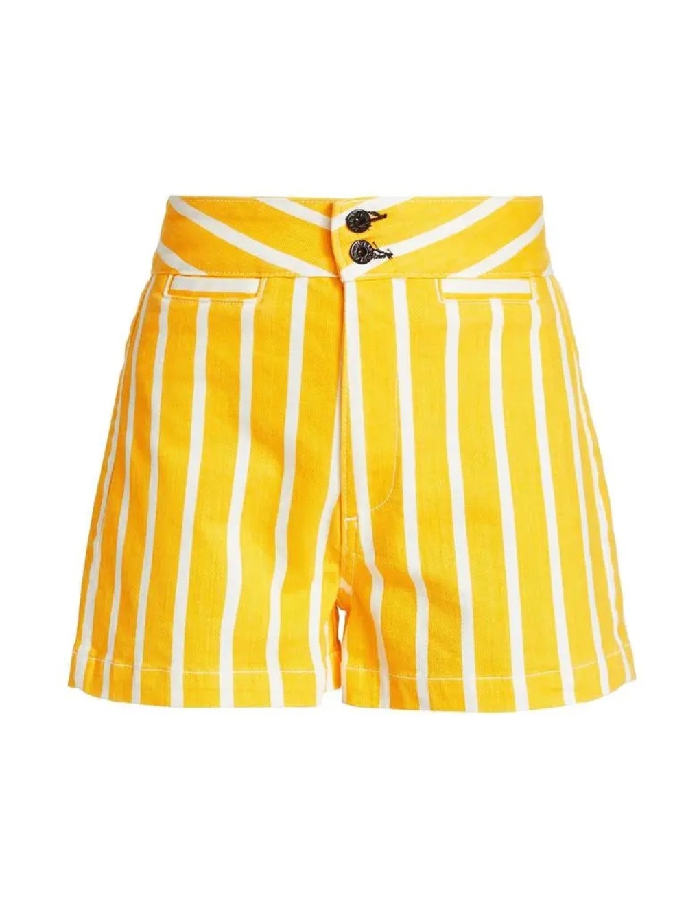 Askk NY Women’s Brighton Striped Shorts yellow white size 27